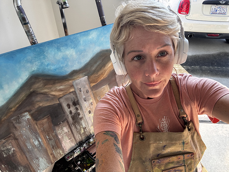 Today I paint and worship my God through creating Local Art at Wine Down - local art