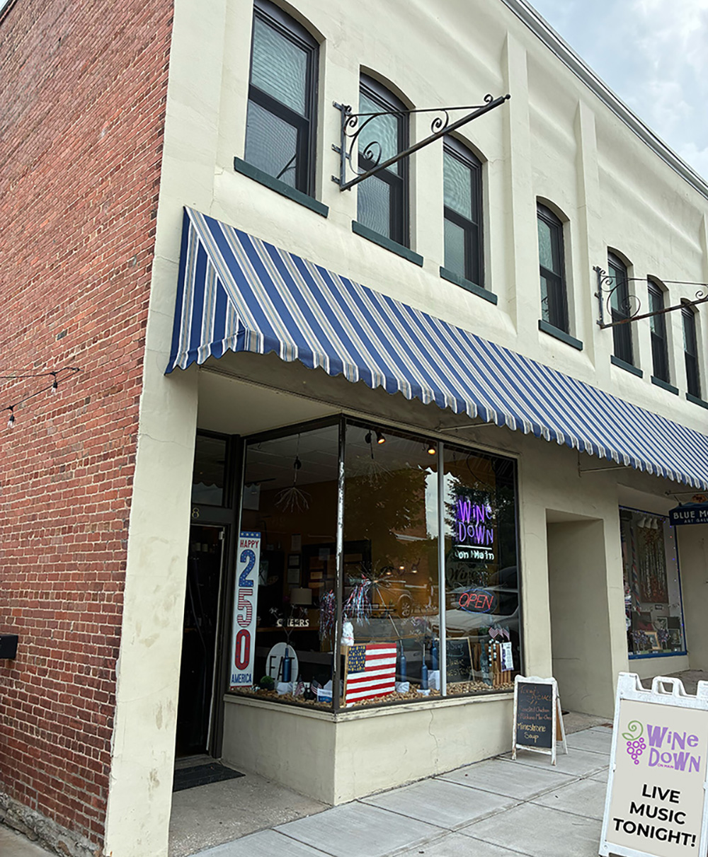 WineDownBuilding1sm copy Wine Bar with Live Music in Downtown Brevard NC